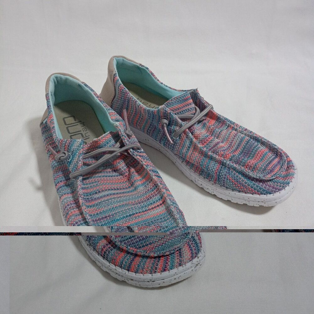 Hey Dude Women's Wendy Sox Sunset Pink Shoes, Size 10, Lightweight Comfortable